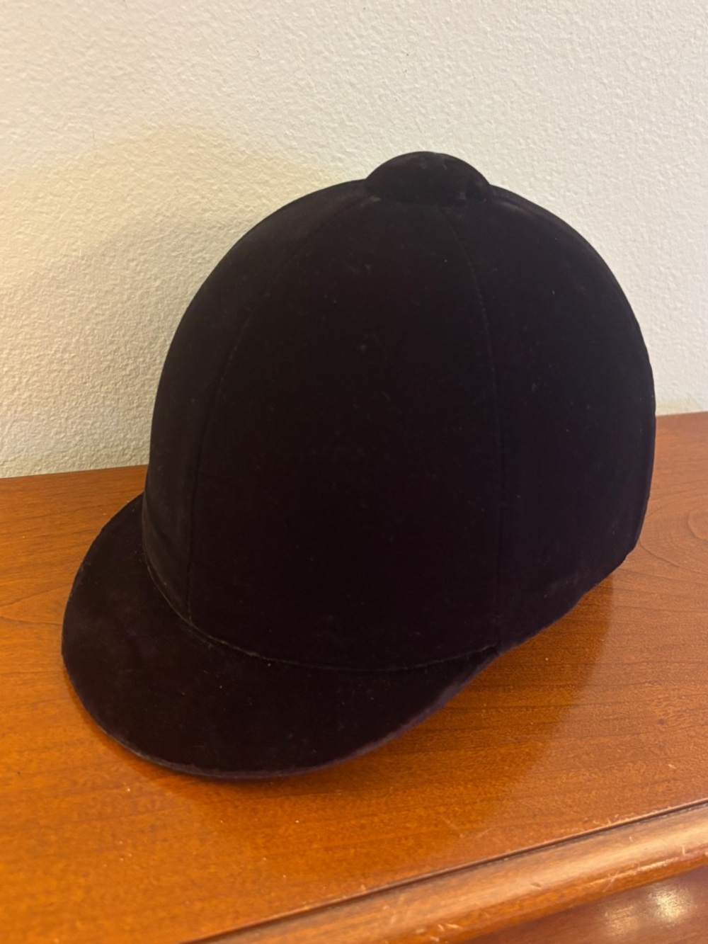 Vintage Equestrian II Black Velvet Flexible Peak Hunt Cap Riding Helmet
